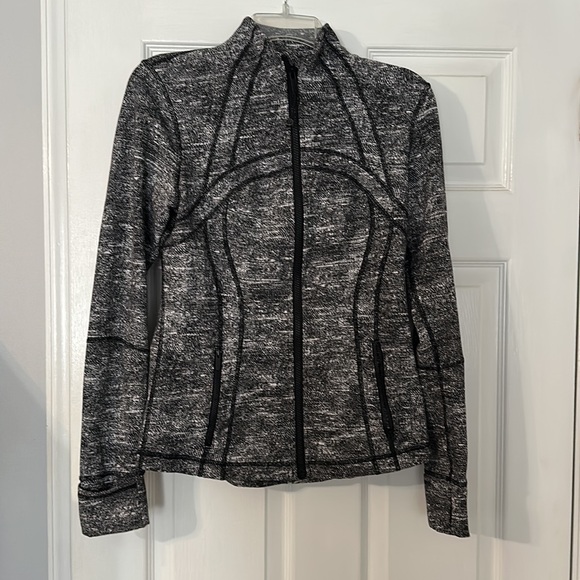 Lululemon Define Jacket Rush Jacquard Black White Size 8 - Picture 6 of 11